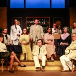 Full cast of Highbury Players' Murder on the Nile on stage at Highbury Theatre, Sutton Coldfield.