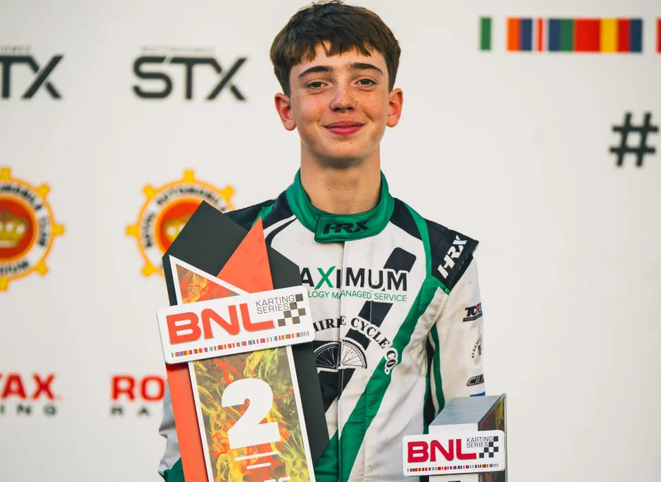 Lichfield racing driver Finlay Lines competing in international karting.