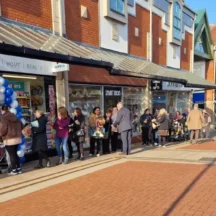 Shops and retail businesses in Lichfield city centre, Staffordshire.